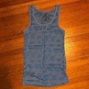 ❤️SO Blue paisley tank top size L fits lik…